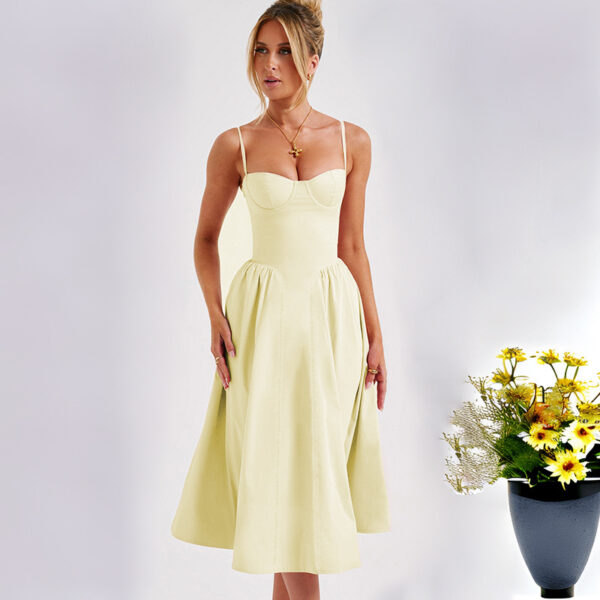 Sexy Fashion Sling Waist-tight Slim Backless Dress - Image 4