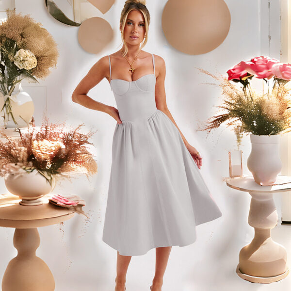 Sexy Fashion Sling Waist-tight Slim Backless Dress - Image 3