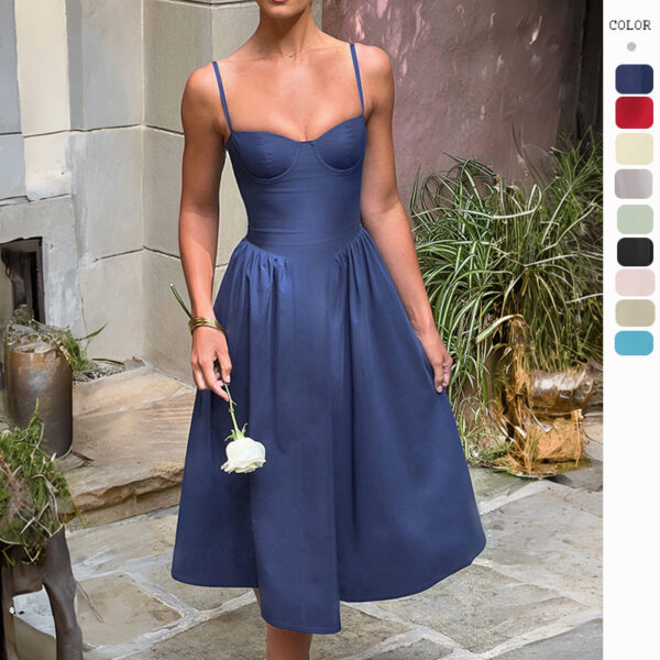 Sexy Fashion Sling Waist-tight Slim Backless Dress - Image 5
