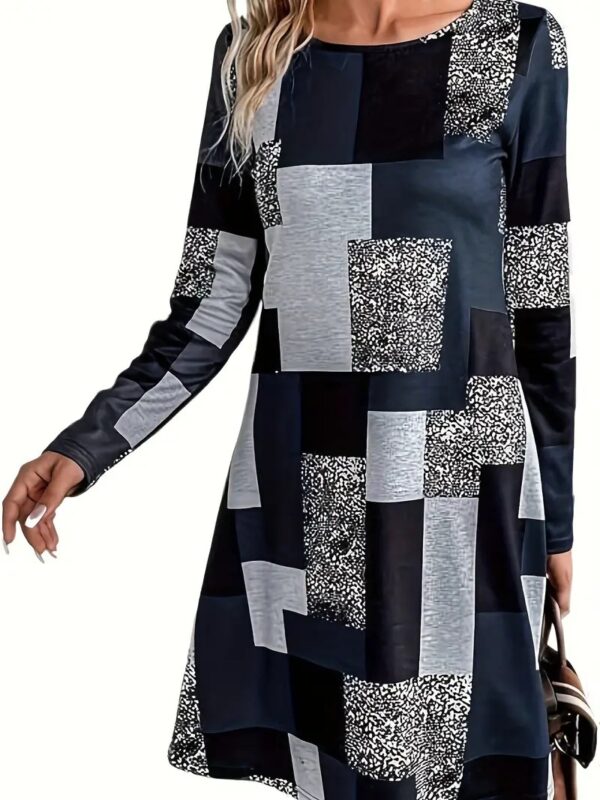 Temperament Leisure Elegant Digital Printing Loose Dress - Image 3