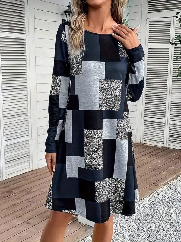 Temperament Leisure Elegant Digital Printing Loose Dress - Image 4