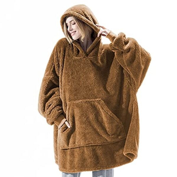 Winter Hoodie Sweatshirt With Big Pocket Women Hooded Tops Clothes - Image 2