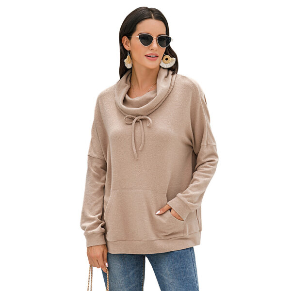 Women's Cashmere Loose Long Sleeve Solid Color Pullover Sweater - Image 5