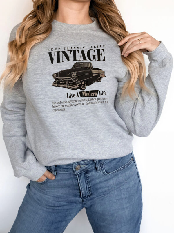 Women's Fashionable Solid Color Printed Long Sleeved Sweatshirt - Image 2