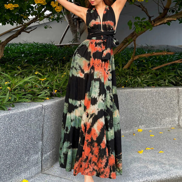 Tie-dye Sling Backless Dress Women's Strap - Image 6