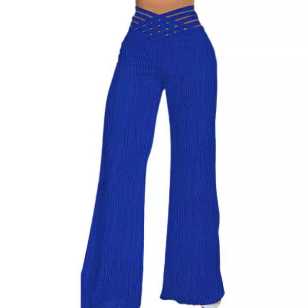 Jacquard Stretch Fabric Bootcut Pants Women - Image 4