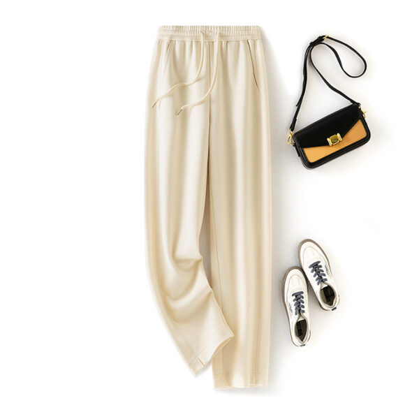 Autumn And Winter New Soft Glutinous Wool Straight Elastic Waist Long Sweatpants - Image 4
