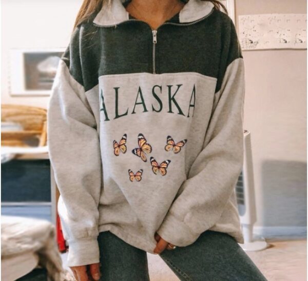 Women's Fashion Zip Print Long Sleeve Sweatshirt - Image 6