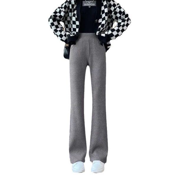 All-matching Straight Casual Fleece And Thick Slightly Flared Wide-leg Pants For Women - Image 3