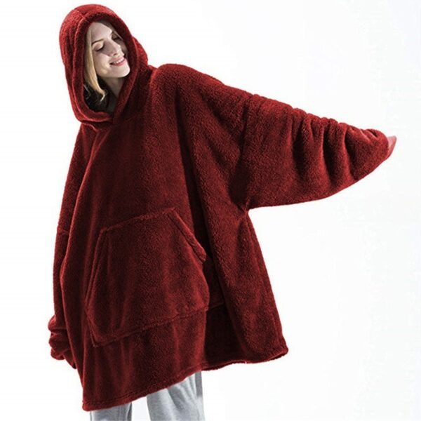 Winter Hoodie Sweatshirt With Big Pocket Women Hooded Tops Clothes - Image 3