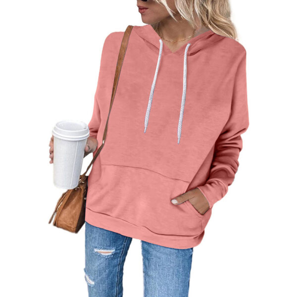 Women's New Fleece Hooded Casual Top With Pockets - Image 6