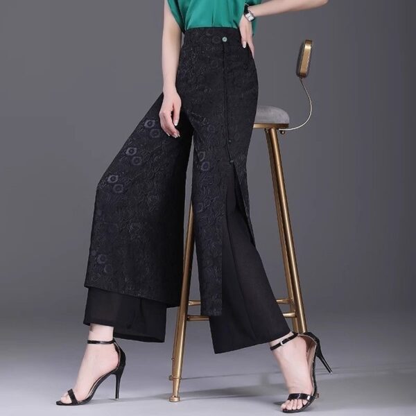 Chinese Style Split Pants Thin High Waist Loose - Image 4