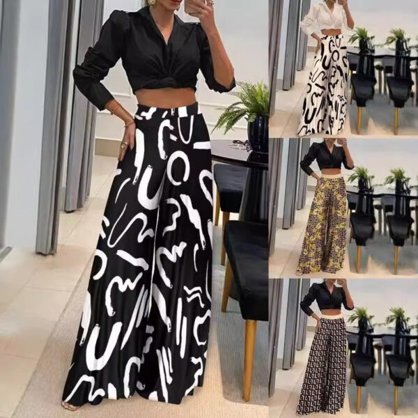 European And American Autumn Best-selling Printed Wide-leg Pants - Image 3