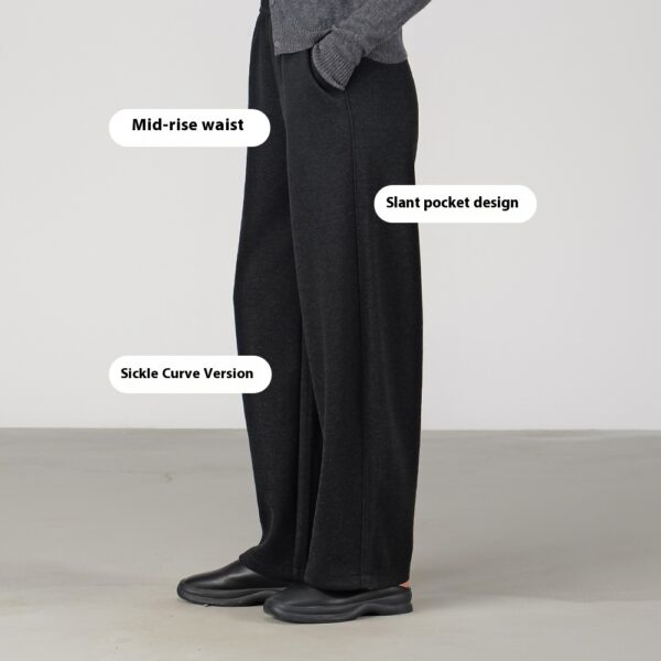 Autumn And Winter Straight Wool Heating Loose Slimming And Simple High Waist Casual Pants - Image 10