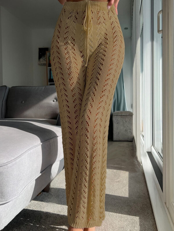 Straight-leg Pants Hollow Out Tied Trousers - Image 2