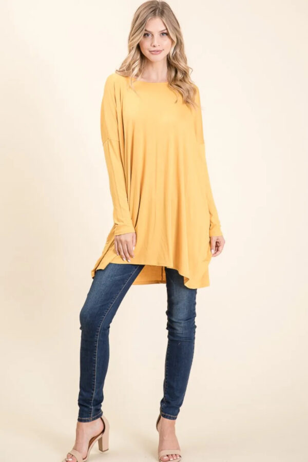 BOMBOM Round Neck Long Sleeve Oversized Top - Image 2
