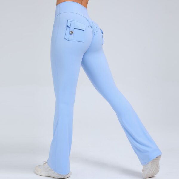 Hip Lifting Yoga Bell-bottom Pants Fitness Sports Wide Legs High Waist - Image 10