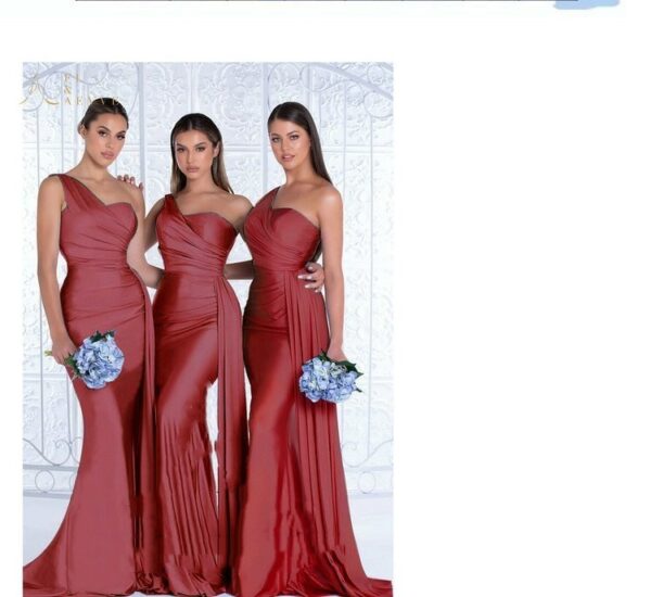 Plus Size Fat MM Mermaid One Shoulder Elegant Wedding Dress - Image 3