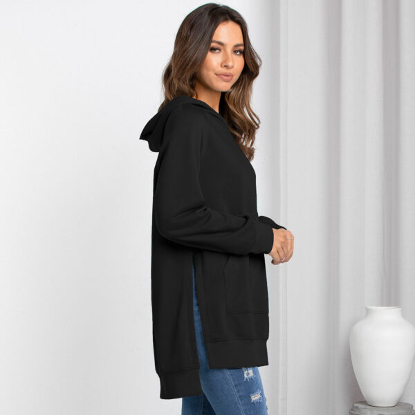 Women's Fashion Hooded Pullover Solid Color Sweatshirt Top - Image 6