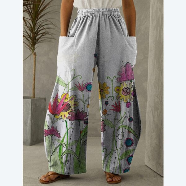 Printed 3D Irregular Wide-leg Pants Casual Wide-leg Trousers - Image 4