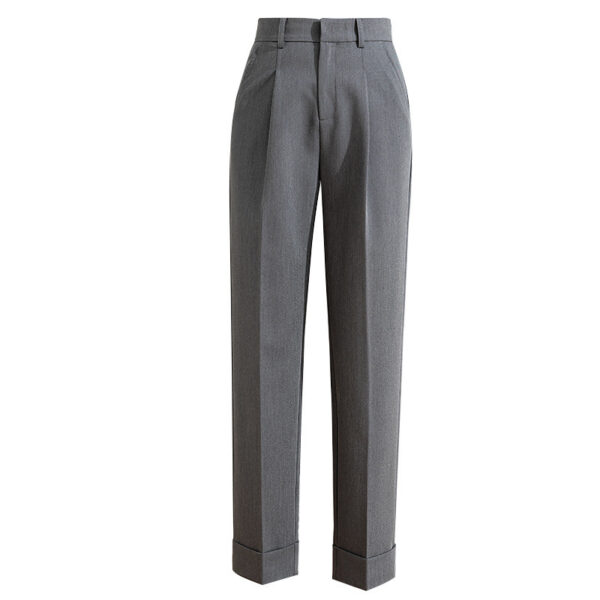 Women's Straight Loose High Waist Draped Casual Pants - Image 8
