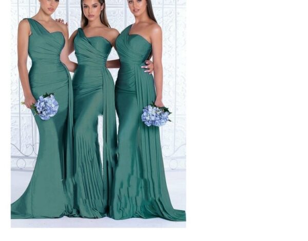 Plus Size Fat MM Mermaid One Shoulder Elegant Wedding Dress - Image 5