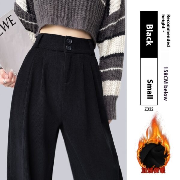 White Corduroy Wide-leg Pants Women's Narrow Straight - Image 7