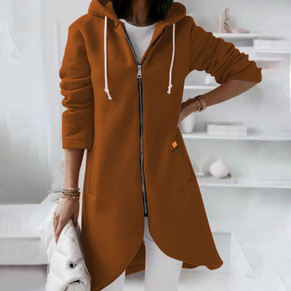Hoodie Sweatshirt Zipper Hooded Long Sleeve Sweater With Pocket Outerwear Tops Clothes - Image 3
