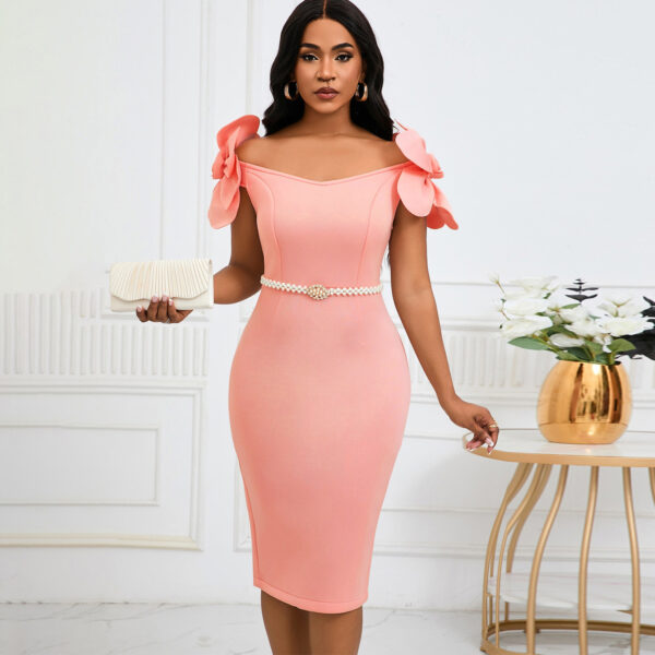 Women's Three-dimensional Floral Elegant Dress - Image 5