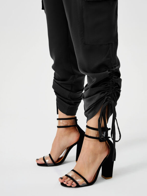 Women's Satin Jogger Pants Casual High Waist Long Lounge Pant Trousers With Pockets - Image 6