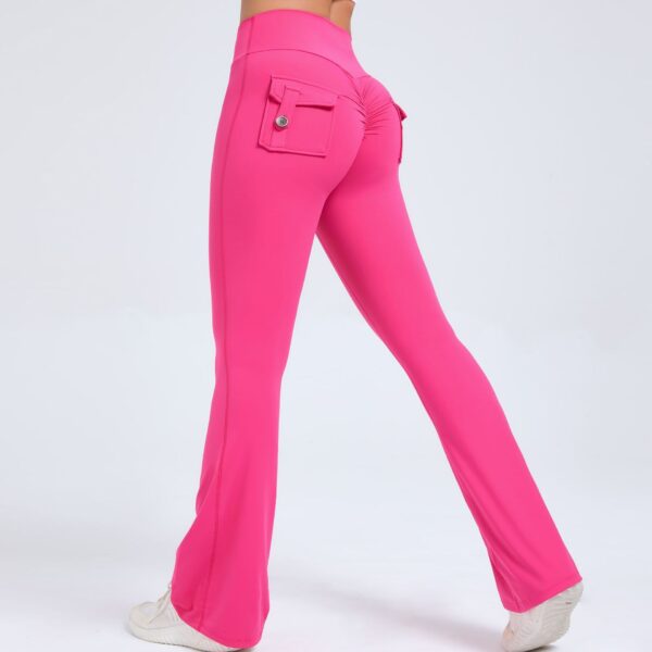 Hip Lifting Yoga Bell-bottom Pants Fitness Sports Wide Legs High Waist - Image 9
