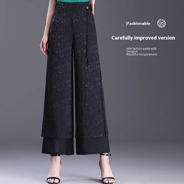 Chinese Style Split Pants Thin High Waist Loose - Image 5