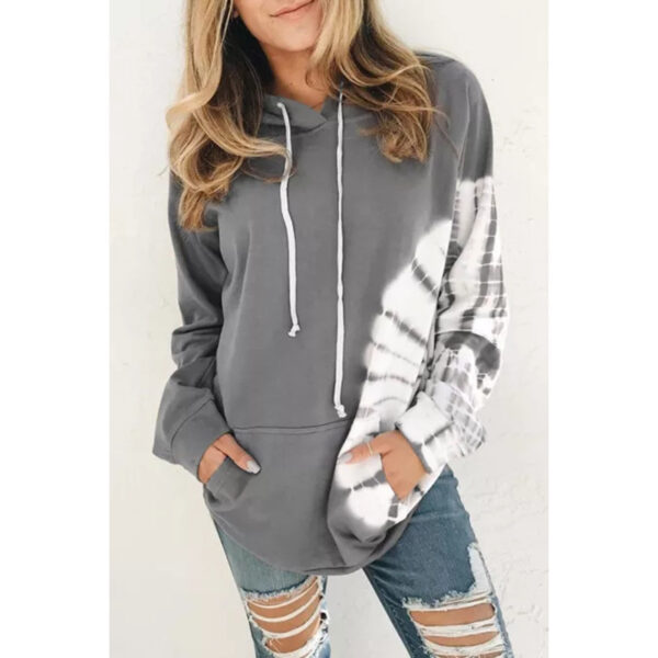 Loose Long-Sleeved Printed Hooded Sweatshirt - Image 4