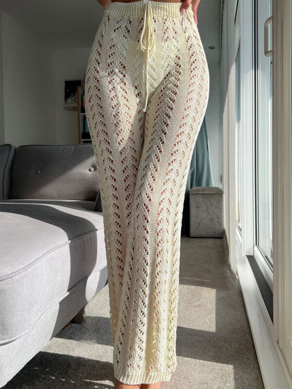 Straight-leg Pants Hollow Out Tied Trousers - Image 4