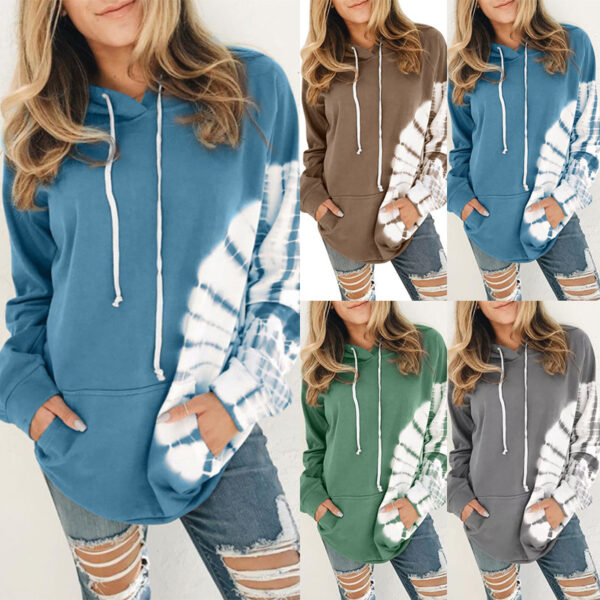 Loose Long-Sleeved Printed Hooded Sweatshirt