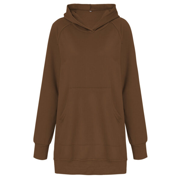 Women's Fashion Hooded Pullover Solid Color Sweatshirt Top - Image 5