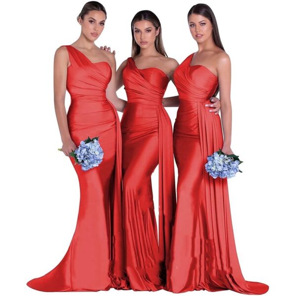 Plus Size Fat MM Mermaid One Shoulder Elegant Wedding Dress - Image 7