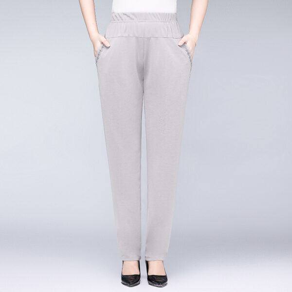Summer Thin Ice Silk Casual Pants High Waist Elastic Plus Size - Image 10
