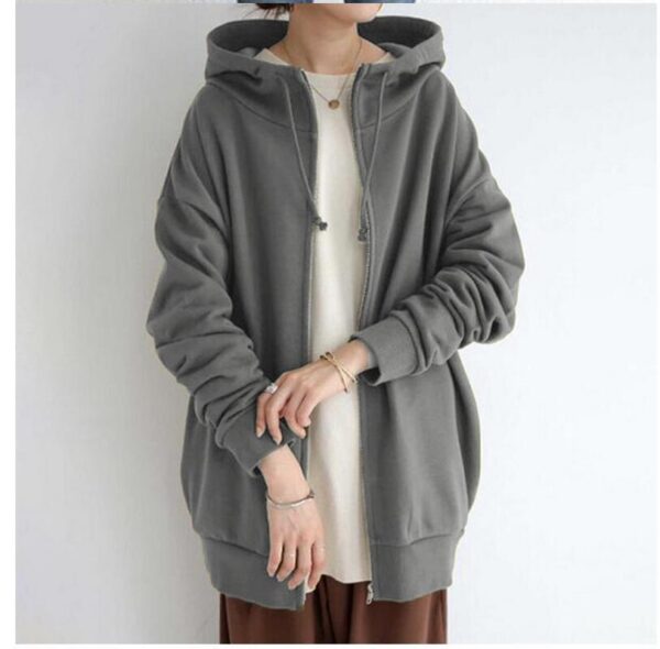 Women's Fuzzy Hoodies Long Sport Pullover Hoodie Full-Zip Hoodie Sweatshirt - Image 9