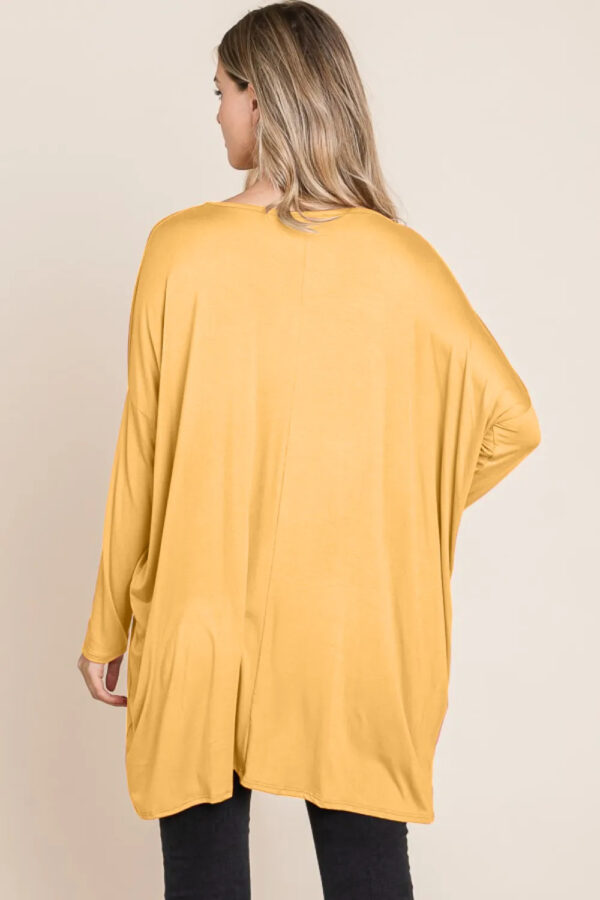 BOMBOM Round Neck Long Sleeve Oversized Top - Image 4