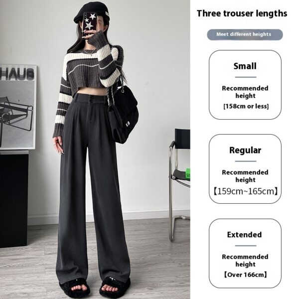 White Corduroy Wide-leg Pants Women's Narrow Straight - Image 4