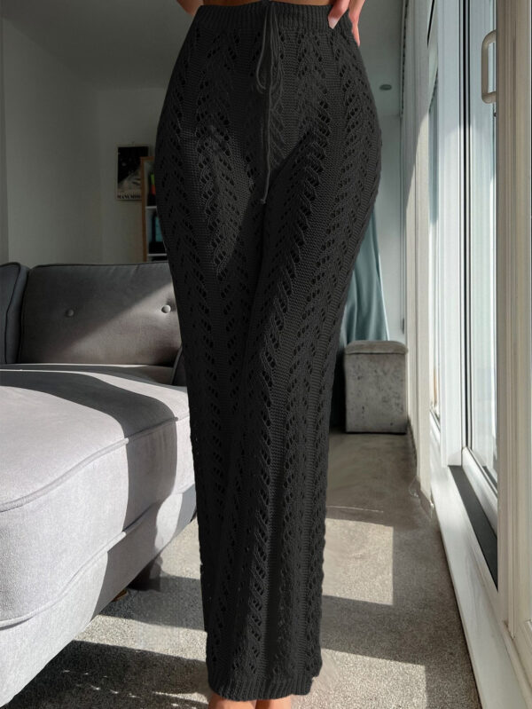 Straight-leg Pants Hollow Out Tied Trousers - Image 3