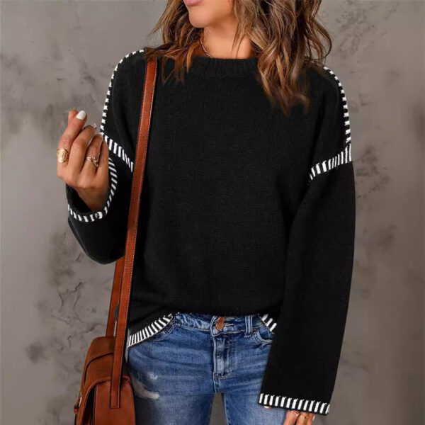Solid Round Neck Pullover Sweater Autumn And Winter Loose Long Sleeve Tops For Women Clothing - Image 7