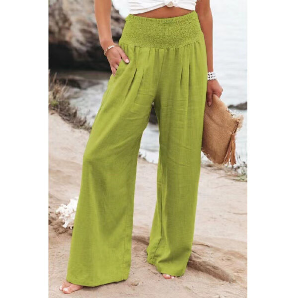 Women's Pants Casual Wide Leg Cotton Linen Loose Trousers - Image 4