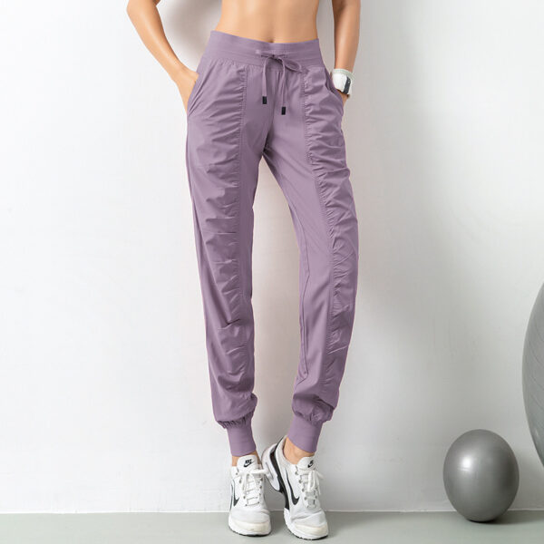 Fashion Casual Sports Pants For Women Loose Legs Drawstring High Waist Trousers With Pockets Running Sports Gym Fitness Yoga Pants - Image 8