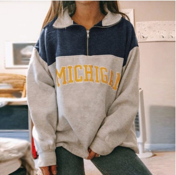 Women's Fashion Zip Print Long Sleeve Sweatshirt - Image 4