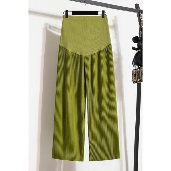 Women's Fashion Casual Pleated Ice Silk Maternity Pants - Image 7