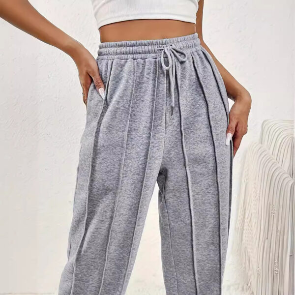 Gray Sweatpants Women's High Waist Wide Leg Loose - Image 7