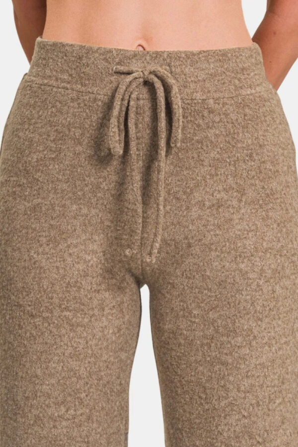 Zenana Drawstring Hacci Cropped Pants - Image 3