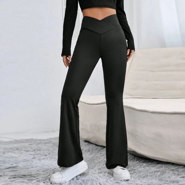 Cross Waist Thin Yoga Pants High Waist American Micro Pull Mop Casual Sports Trousers - Image 4